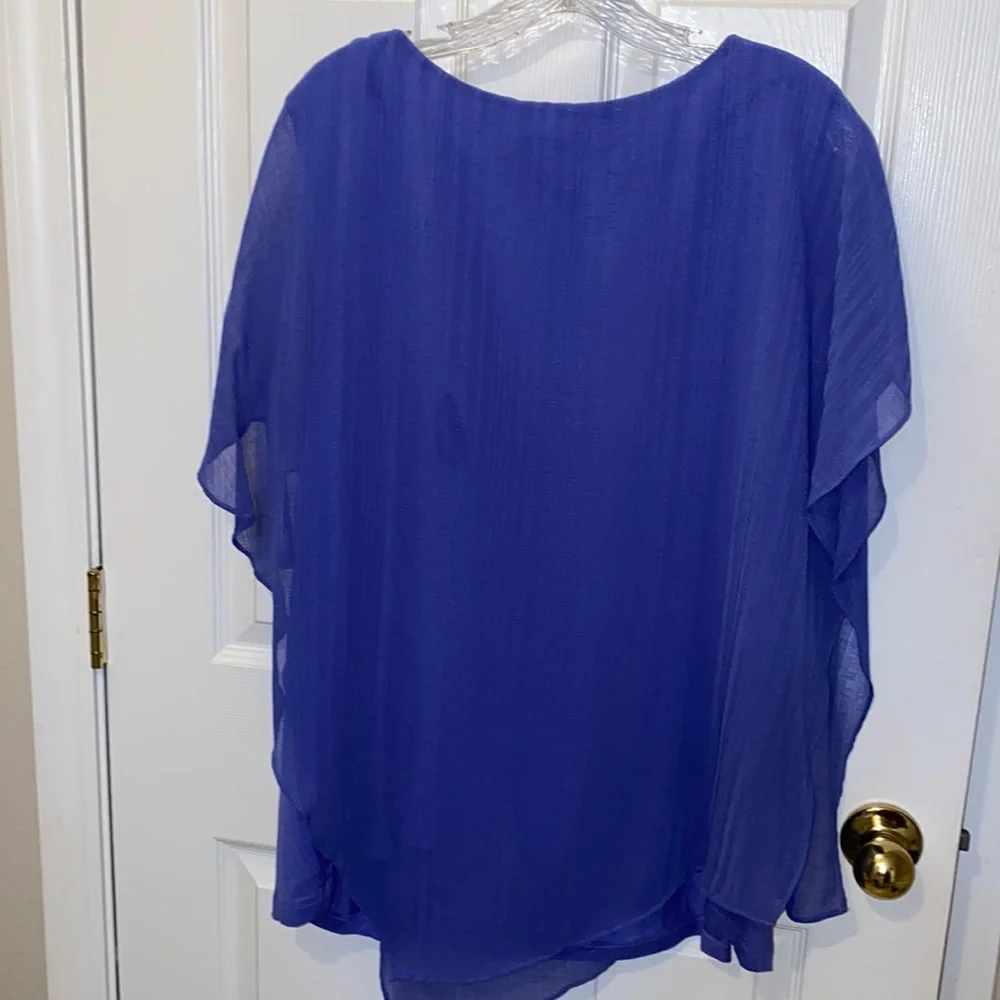 NWT I.N. Studio Plus Women Top Lavender Plus Size 3X Flowy Blouse